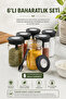 6 Piece Spice Jar Set with Silicone Lid, Spoon and Label, 380 Ml Labeled Glass Spice Set, Black - 2