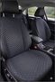 Renault Clio 4 Compatible Non-Slip Based Car Seat Cushion Set - 5-Piece Full Set - Sponge-Backed - Quilted - Anti-Sweat Fabric - Practical Installation (Black-Blue)