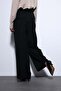 Black Pleated Palazzo Women's Trousers - 5