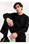 Black Men's Crew Neck Standard Fit Sweatshirt Ace052261048_Syh