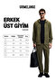 Gage Men's Hooded Metal Bird Eye Detailed Zippered Drawstring Pocket Khaki Sweatshirt - 8