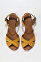 Yellow Leather Women's Sandals 01wn3808 - 5