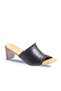 Shoes Black Leather Women's Heeled Slippers 01Wn4002 - 2