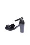 Shoes Black Leather Women's Heeled Sandals 01Wn4300 - 4