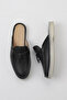 Black Flotter Leather Women's Flat Slippers 05Wt103 - 6