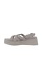 Gray Leather Women's Wedge Heeled Sandals 01Wy5904 - 3