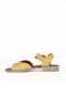 Yellow Leather Women's Flat Sandals 01We2802 - 3