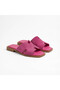 Delia Genuine Leather Suede Fuchsia Slippers