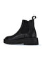 Black Leather Women's Wedge Heeled Boots 01Wv9002 - 5