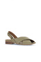 Khaki Leather Women's Heeled Sandals 01wa6402 - 2