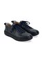 Women's Navy Blue Leather Sports Shoes