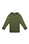 Ultimate Merino Kids Seamless Striped Thermal Long Sleeve Underwear Set Green - 3