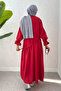 Cross Gathered Hijab Dress 2222 - Nar - 5
