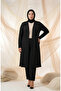Plus Size Flowy Long Seasonal Cardigan 8740A-01 Black - 2