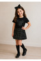 Girl's Plaid Skirt Crowned Suit