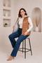Women's Plus Size Camel Hooded Transitional Puffer Vest - 3