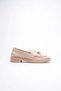 Women's Beige Casual Loafer Shoes with Tassel Accessories - 8