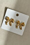Gold Color Bow Women's Earrings - 3