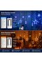 LED Star Curtain String Lights, 8.2ft with Remote & 8 Modes for Christmas Wedding Decor - 3