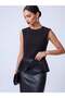 Women's Black Pleated Peplum Blouse – Grace Fit |   Soft Textured |   Stylish Flowy Form - 3