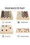 4-in-1 Sling Puck Game Set, Chess Checkers Tic Tac Toe, Foldable Portable Board Game - 3