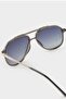 Men's Oval Large Black Metal Frame Black Glass Polarized Sunglasses F0584Axns - 6