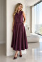 Women's Plum Double-Breasted Vest Skirt Two-Piece Set - High-Waisted Flared Skirt and Buttoned Vest Set - 4