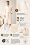 Men's Bathrobe 100% Cotton Certified 2-Piece Shawl Stripe Cream Bathrobe and Head Towel Set - 3