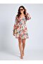 Women's Floral Print Chiffon Mini Dress – Roseline Fit, Cotton Lining, Breathable Woven
