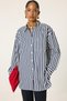 KALIN ÇİZGİLİ OVERSIZE GÖMLEK - 4