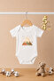 Nature Printed Short Sleeve Baby Bodysuit with Snap Fasteners 100% Cotton