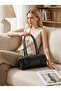 Women's Retro Style Soft Textured Lined Shoulder Bag with Compartments - 2