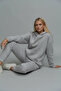 Women's Soft Textured Wide Fit Elastic Leg Hooded Tracksuit Set - Walking - 3