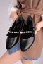 Ceylan 360 Black Pearl Detailed Women's Ballerinas