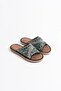 Women's Black Stone Embroidered Slippers Tr35My08A - 4