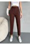 Women's High Waist Elastic Carrot Cut Collet Fabric Pants - 4
