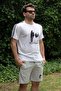 Men's gray and white cotton loungewear set - soft textured shorts & top - 23eest0171 - 6