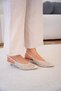 Brayn Knitted Detail Women's Skin Heeled Shoes - 5