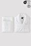 3 Piece Bathrobe Set 100% Cotton Certified, Shalyakalı Bathrobe Body and Head Towel Set White