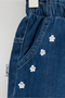 Girl's Floral Embroidered Comfortable Fit Summer Denim Fabric Shorts - 4