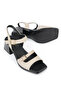 , Women's Genuine Leather Heeled Sandals 161992Z19030 Ice - 6