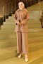 Fur Detailed Collar Suit Mink 19385