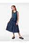 Elastic Waist Embroidered Cotton Loose Cut Midi Skirt - 2