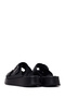 Women's Black Double Buckle Thick Sole Leather Comfort Slippers 26Sfd341818 - 6