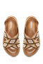 Women's Beige Ankle Buckle Stone Sandals 26Sfd442814 - 5