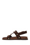 Women's Brown Stone Suede Leather Sandals 26Sfd550110 - 4