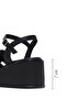 Women's Black Ankle Buckle Wedge Heeled Leather Sandals 25Sfd131518 - 2
