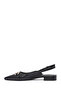 Women's Black Open-Back Buckle Ballerinas 26Pfe400118 - 3
