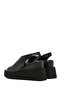 Women's Black Leather Sandals with Filled Heels 26Sfd200818 - 6