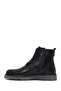 Men's Black Zippered Thick Soled Leather Boots 25Wfd7517Ft - 3